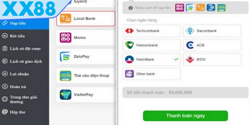 nạp tiền XX88